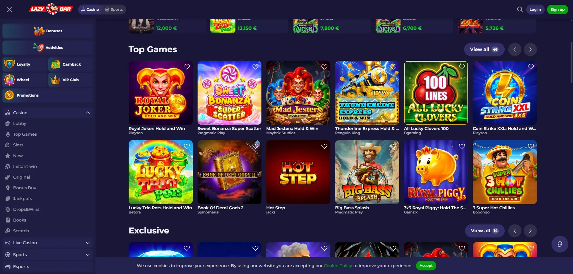 Lazybar Casino slot online &mdash; migliori giochi e RTP alti
