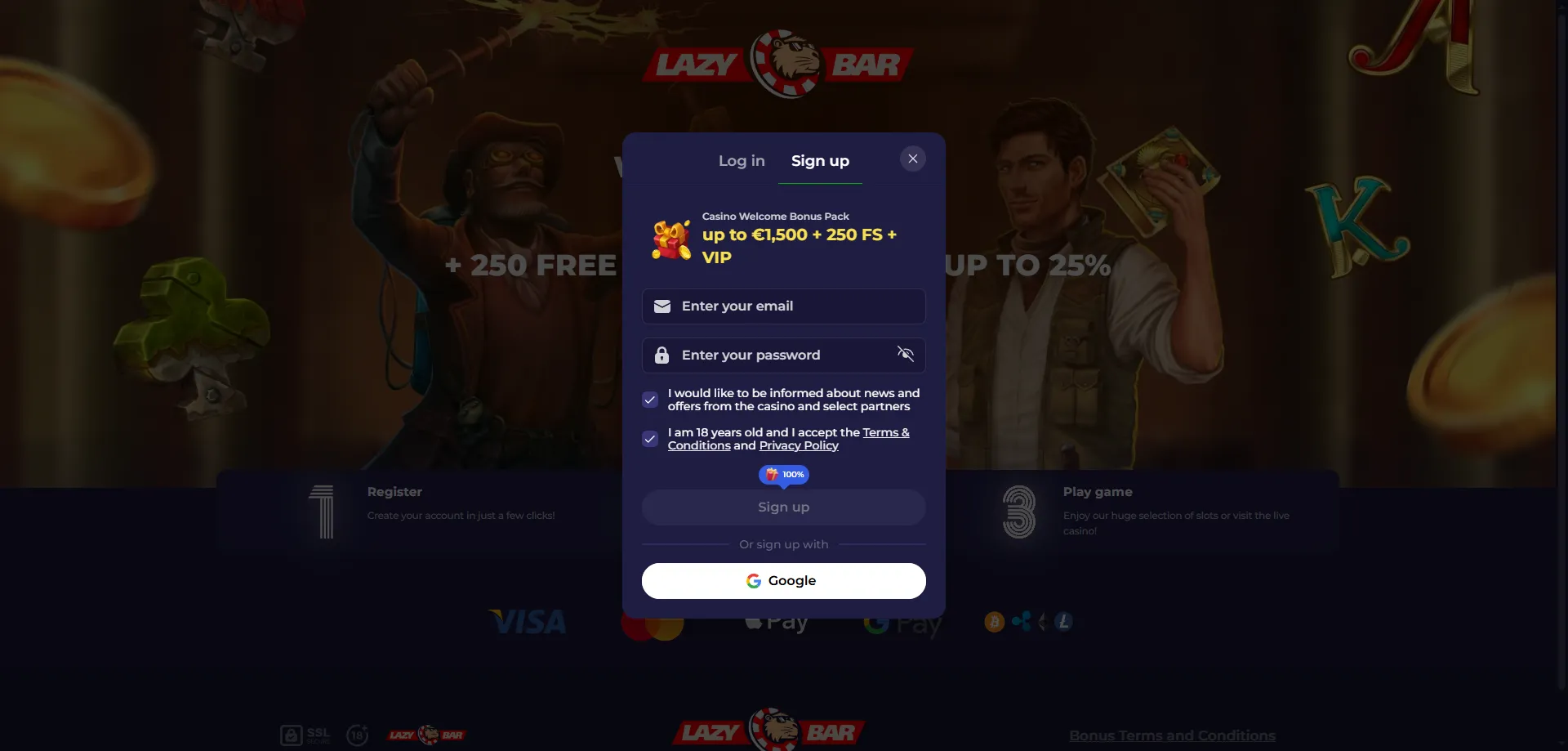 Lazybar Casino registrazione rapida &mdash; crea account in pochi minuti