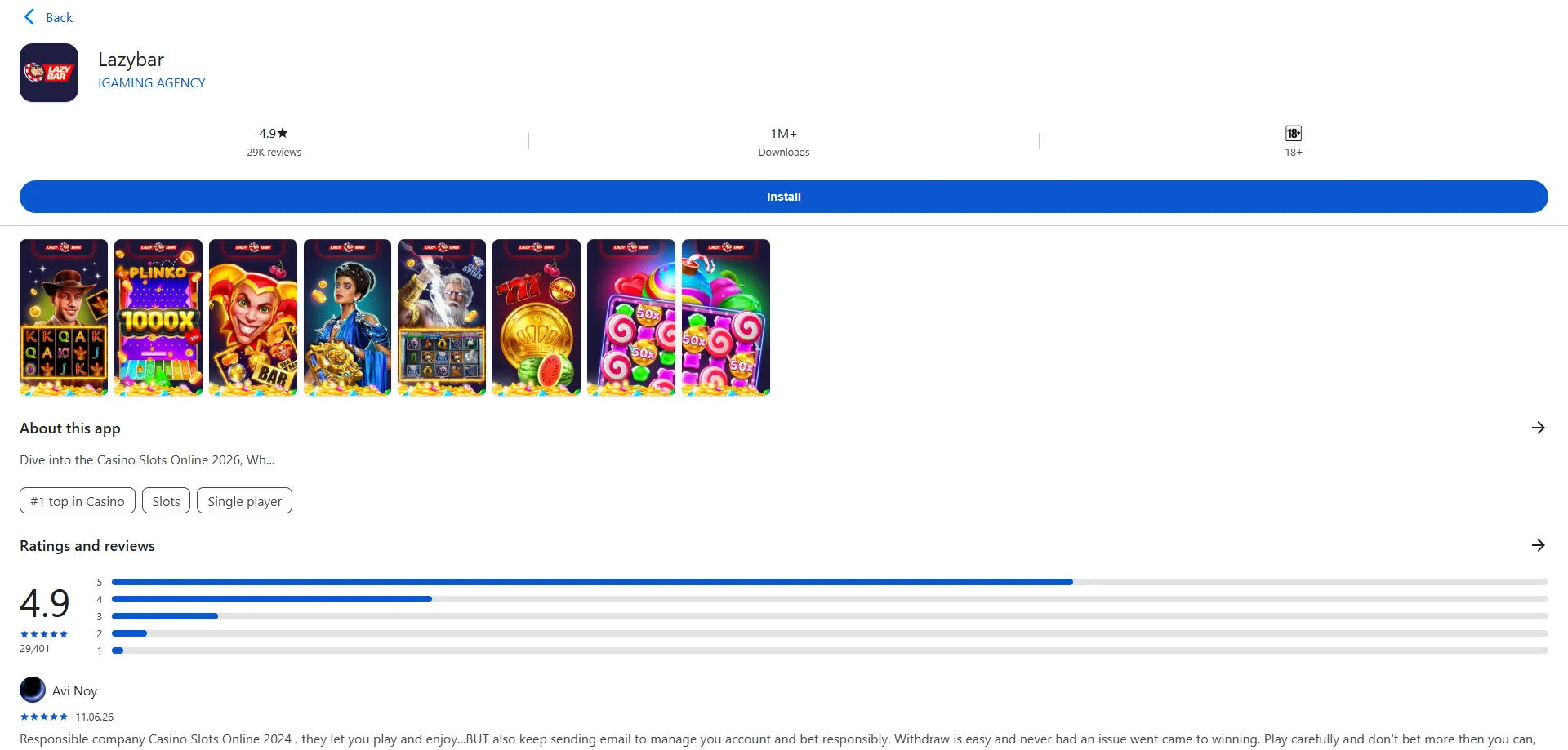 Lazybar Casino app mobile &mdash; gioca su smartphone e tablet ovunque